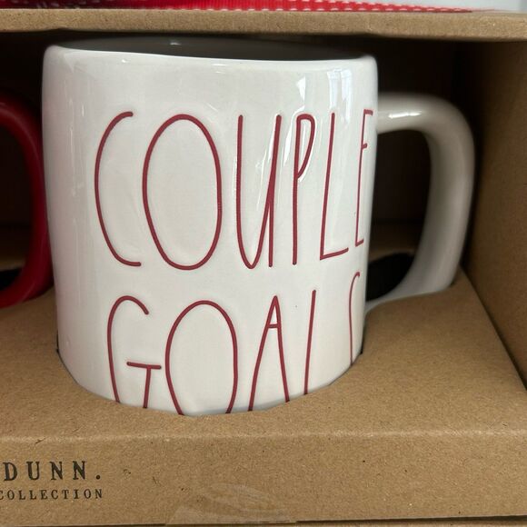 Rae Dunn Artisan Collection by Magenta Set of 2 “Couple Goals” Ceramic Mugs. NEW - Picture 2 of 7